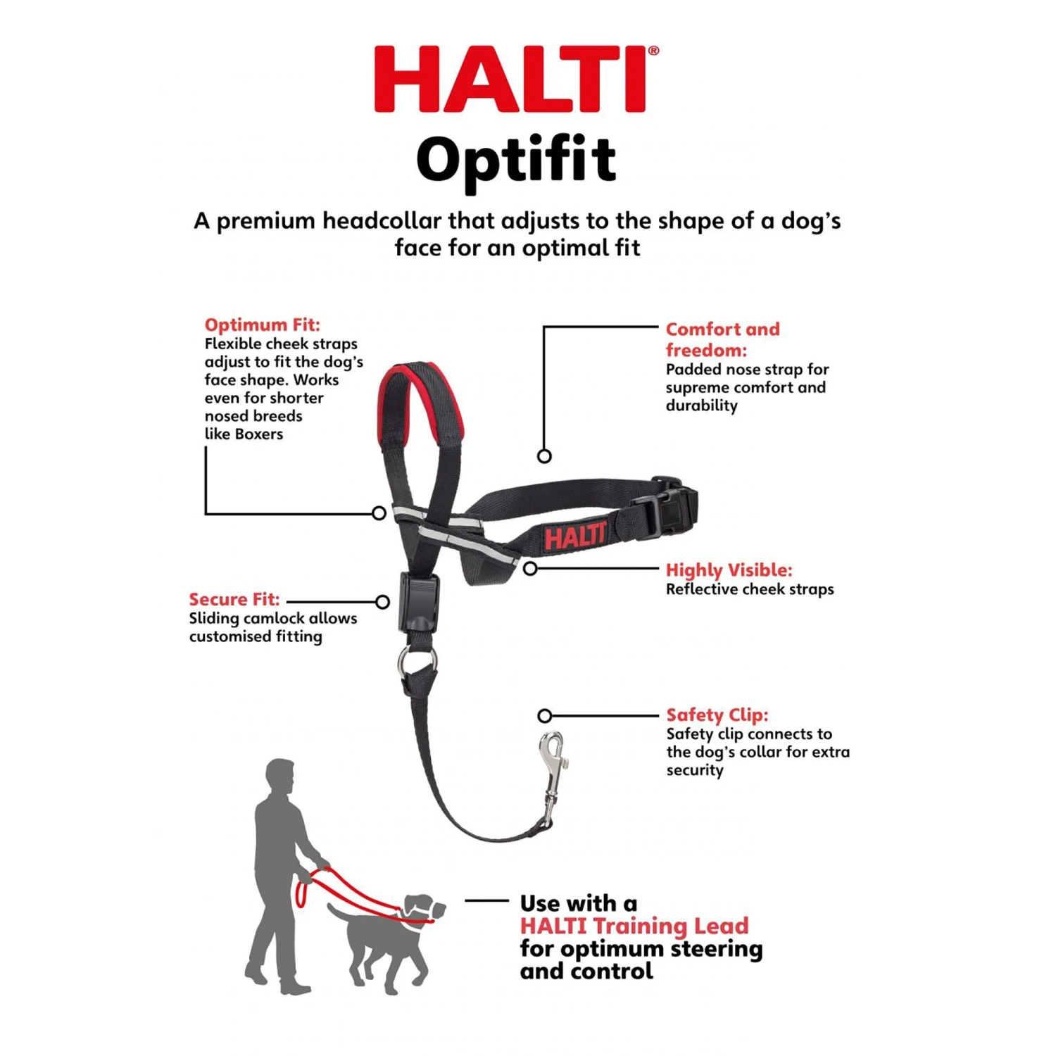Company Of Animals Halti Optifit Dog Headcollar Large 4 Company Of Animals Halti Optifit Dog Headcollar Large - Image 2