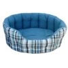 Oval Plaid Design Antibacterial Softee Bed Size 76x64x24cm Aqua -Cheap Canine Kits Store p l superior pet beds oval plaid design antibacterial softee bed size 76x64x24cm aqua p20987 21142 zoom